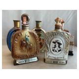 (5) Jim Beam Decanters (Empty, 1 HasPeeling