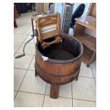 Vtg Wooden Barrel Washing Machine