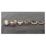 (6) Sterling Silver/925 Rings