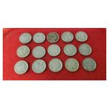 (15) U.S. Indian Head/Buffalo Nickels