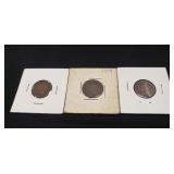 (3) U.S. Indian Head One Cent Coins (1898, 1899 &