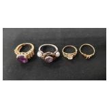 (4) 14K Gold Rings (UNVERIFIED)