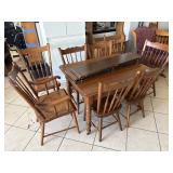 Table & 6 Chairs w/ 4 Leaves