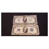 (2) 1934 U.S. Ten Dollar Bills (One Bill Is A