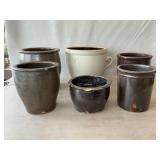 Handled, Glazed Crocks (Chips, Cracks, See