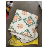 Pair Of Embroidered Coverlets, Some Stains