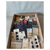 Vintage Buttons, Asst. Matchboxes, Elastic Cord
