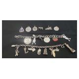 (2) Sterling Silver/925 Charm Bracelets w/