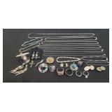 Tray Of Assorted Sterling Silver/925 Jewelry