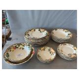 Lot Of Johnson Brothers Peach Bloom Plates &