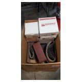 Box Lot Of Assorted Belt Sander Sandpaper Belts &