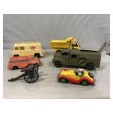 Hubley Telephone Truck, Plastic Hood Tryck Bank,