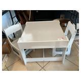 Childï¿½s Wooden Table & Chairs W/Reversible