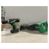 Hitachi Cordless Reciprocating Saw & Hammer Drill