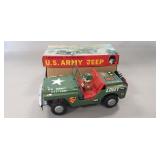 (1) Vintage Metal Friction U.S. Army Toy Jeep w/