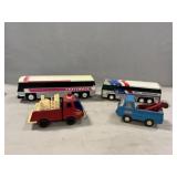 Trailways Bank, Buddy L Greyhound, Tonka Wrecker,