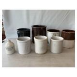 Stoneware Crocks, Jug (Cracks, Chips, Crazing,