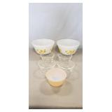 (5) Vintage Fire-King Custard Cups & (2) Federal
