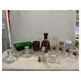 Bohemian Decanter & Tumbler, Candy Containers,