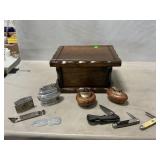 Wooden Jewelry Box, Lighters, Pocketknives,