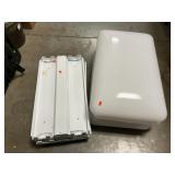 (3) Flourescent Light Fixtures With Plastic Covers