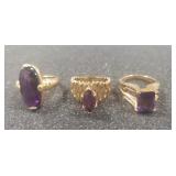 (3) Ladies Rings (Marked 14K Gold/UNVERIFIED)