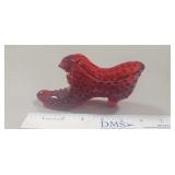 (1) Vintage Fenton Art Glass Hobnail Slipper
