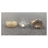(3) Ladies Rings (Marked 14K Gold/UNVERIFIED)