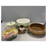 Hand Painted ItalyDish, Planters, Japan Lidded