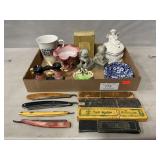 Straight Razors, Foo Dogs, Porcelain Dish, Opera