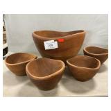 Teak Wood Salad Bowl Set