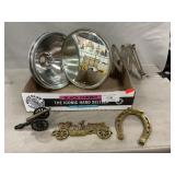 Vintage Accordian Wall Mirror, Light Reflectors,