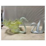 Murano-Style Art Glass Swan Bowl & Napkin Holder