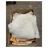Box Lot With Vintage Linens