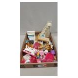 Tray Lot Of Assorted Plastic Toy Doll Furniture