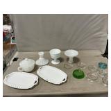 Milk Glass Assortment, Glass Casters, (Some