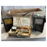 Box Lot With Vintage Draft Gauges, Oil Burner