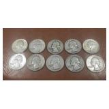 (10) U.S. Silver Quarters (90% Silver)