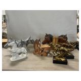 Lefton Porcelain, Silver Finish Horse Bookends,