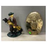 Cast Iron Golfer, Brass Welcome Placque