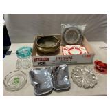 Brass Pot, Butterfly Dishes, Vintage Ashtrays