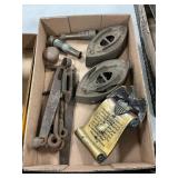 Sad Irons, Light Switch, Hose Nozzles & More