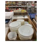 Corning, Anchor Hocking Gold-Rimmed Milk Glass