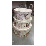 Set Of Three Decorative Hat Boxes