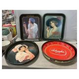 197ï¿½s Repro Coca-Cola Trays, Schaefer & Schlitz