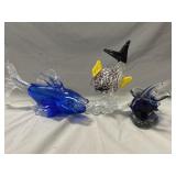 (3) Art Glass Fish