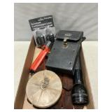 Lot With AnalogClamp Meter, Flashlights, Fly Box,