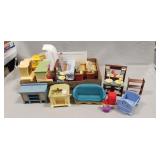 Tray Lot Of Assorted Fisher-Price Doll Furniture
