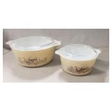 (2) Vintage Pyrex Casserole Dishes w/ Glass Lids