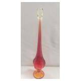 (1) Vintage Swung Glass Vase (13" Tall)